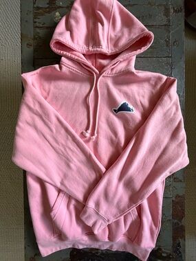BROdenim Pink Hoodie with Martha’s Vineyard Patch & Vineyard Smiley on Back